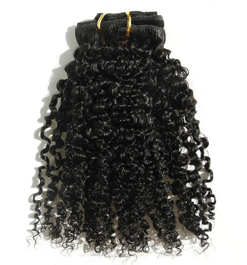 Ms Fenda Brazilian Remy Virgin Hair Kinky Curly Natural Color African American Clip In Hair Extensions 120Gram 7Pcs/Set (18", 120Gram/Set) - Image 2